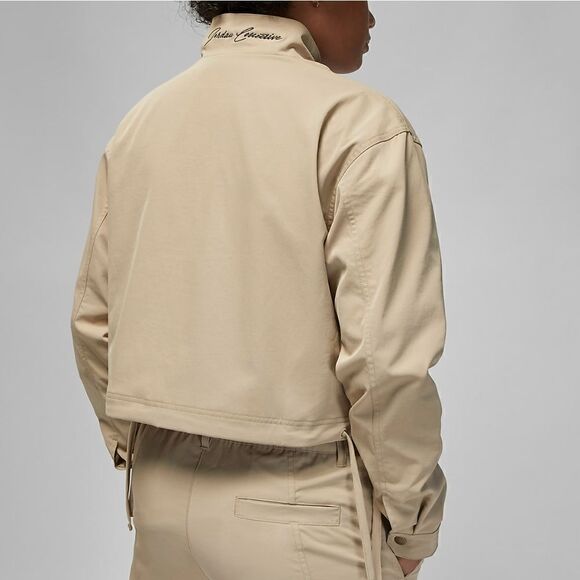 Jordan Paris Collective Twill Crop Jacket 'Strong Woman' XS Kakhi Tan DV1381-250 - Picture 16 of 16
